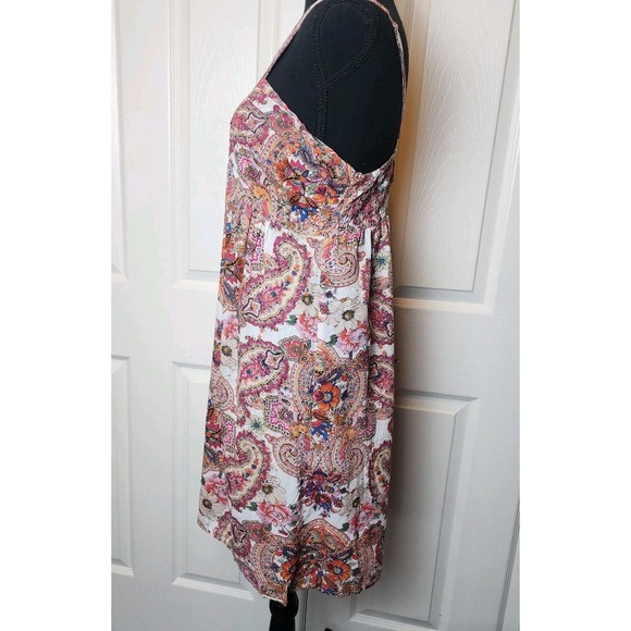 OndadeMar M Mini Dress One Shoulder Boho Paisley Festival Concert Prairie Resort - Picture 4 of 12